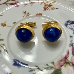 Gold and Bluestone Cufflinks